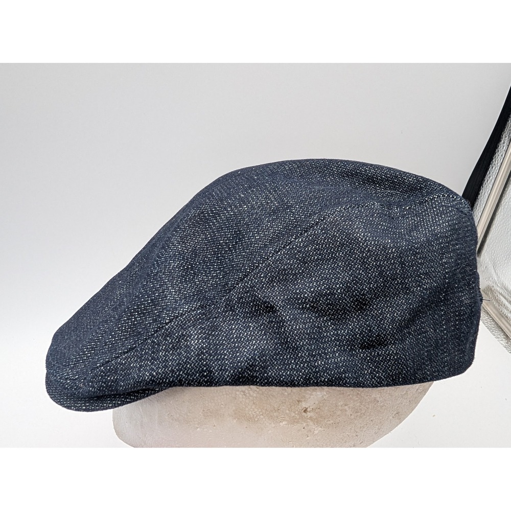 Levis Mens Denim Flat Cap Snapback Hat Dark Wash Blue OS RN129919